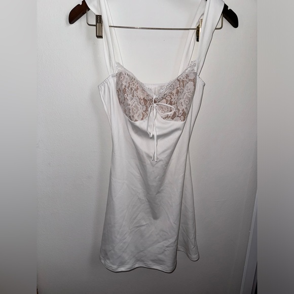 Lace Splicing Sweetheart Neck Tank Dress - Picture 4 of 8